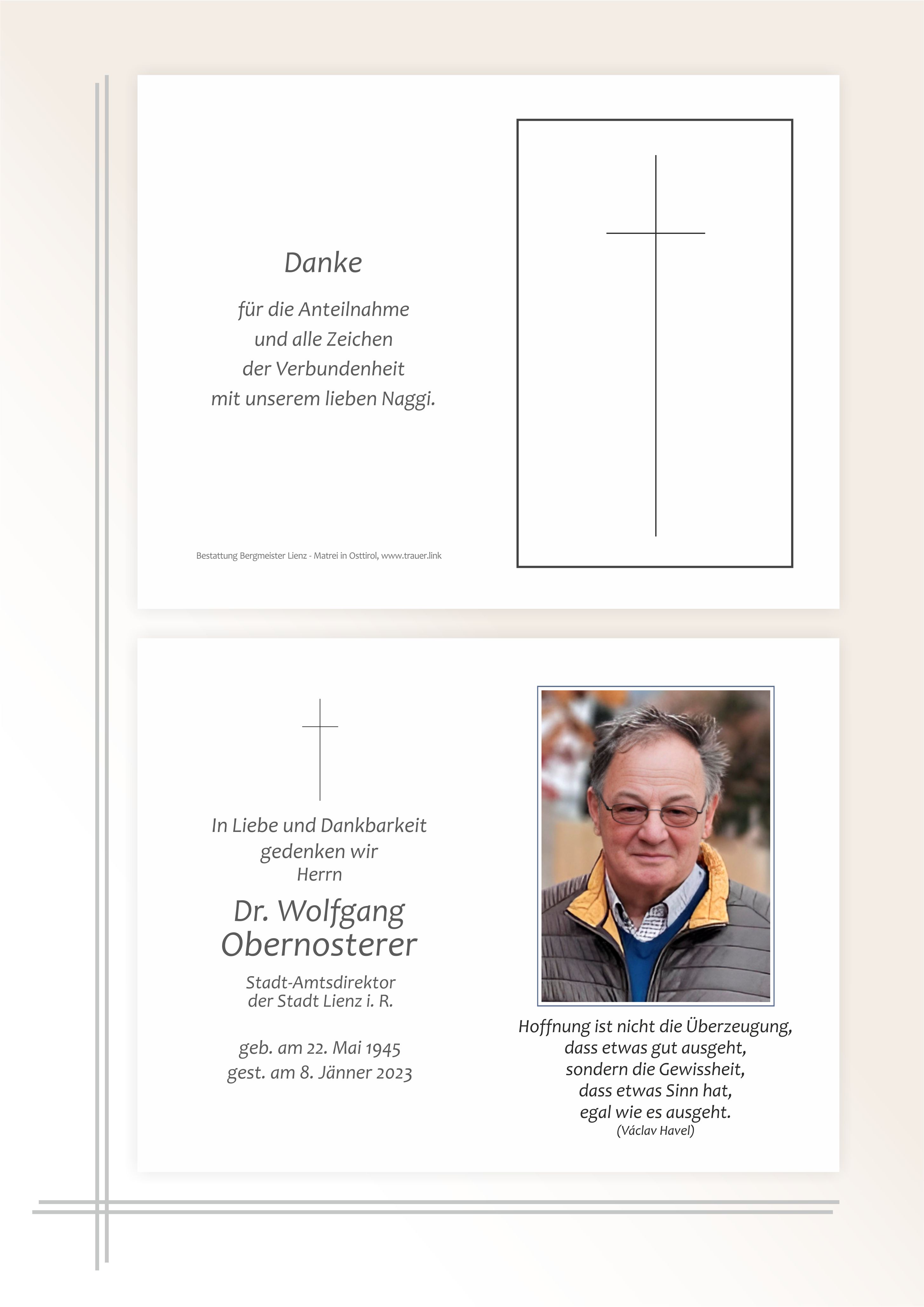 Dr. Wolfgang Obernosterer