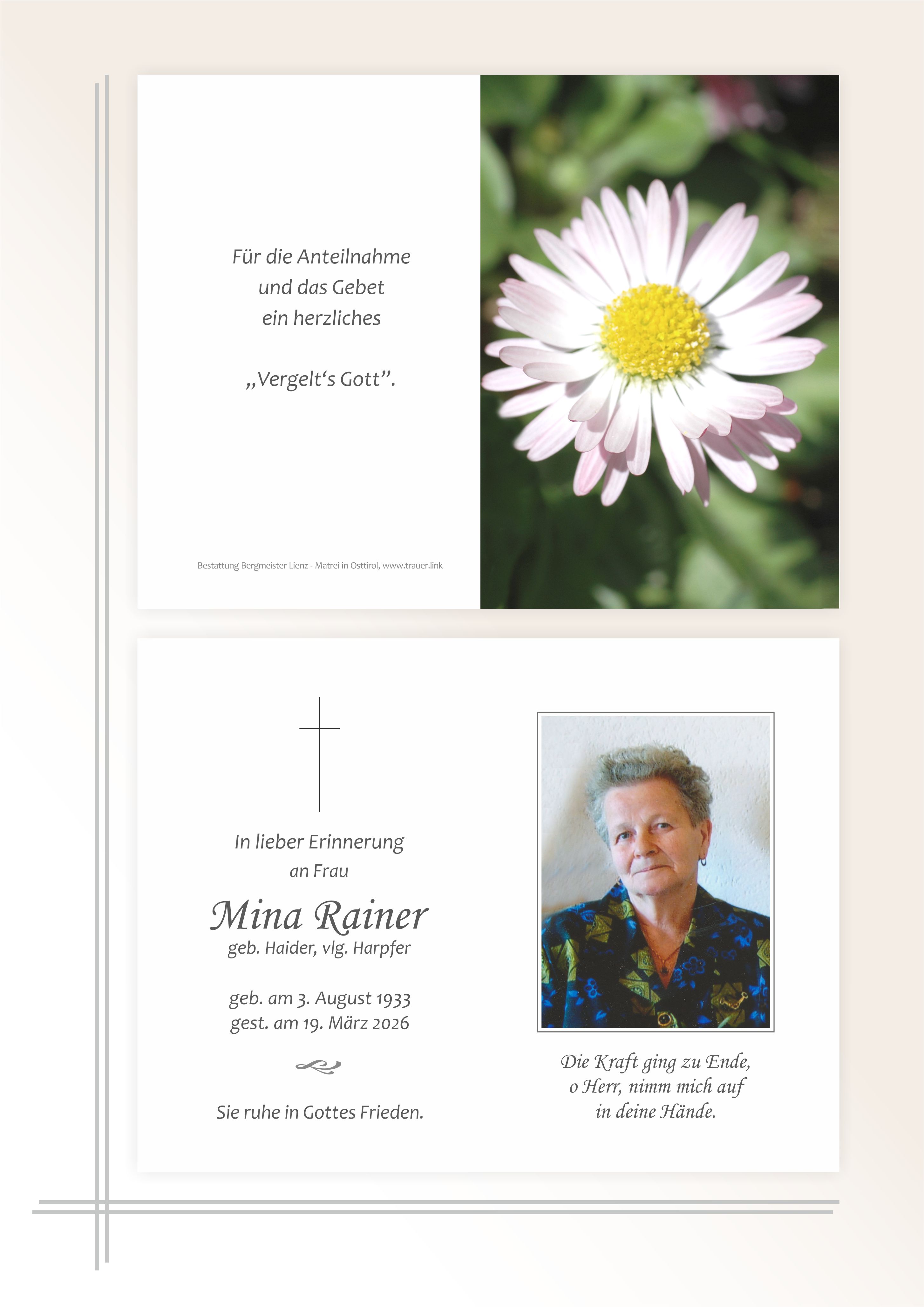 Wilhelmine Rainer