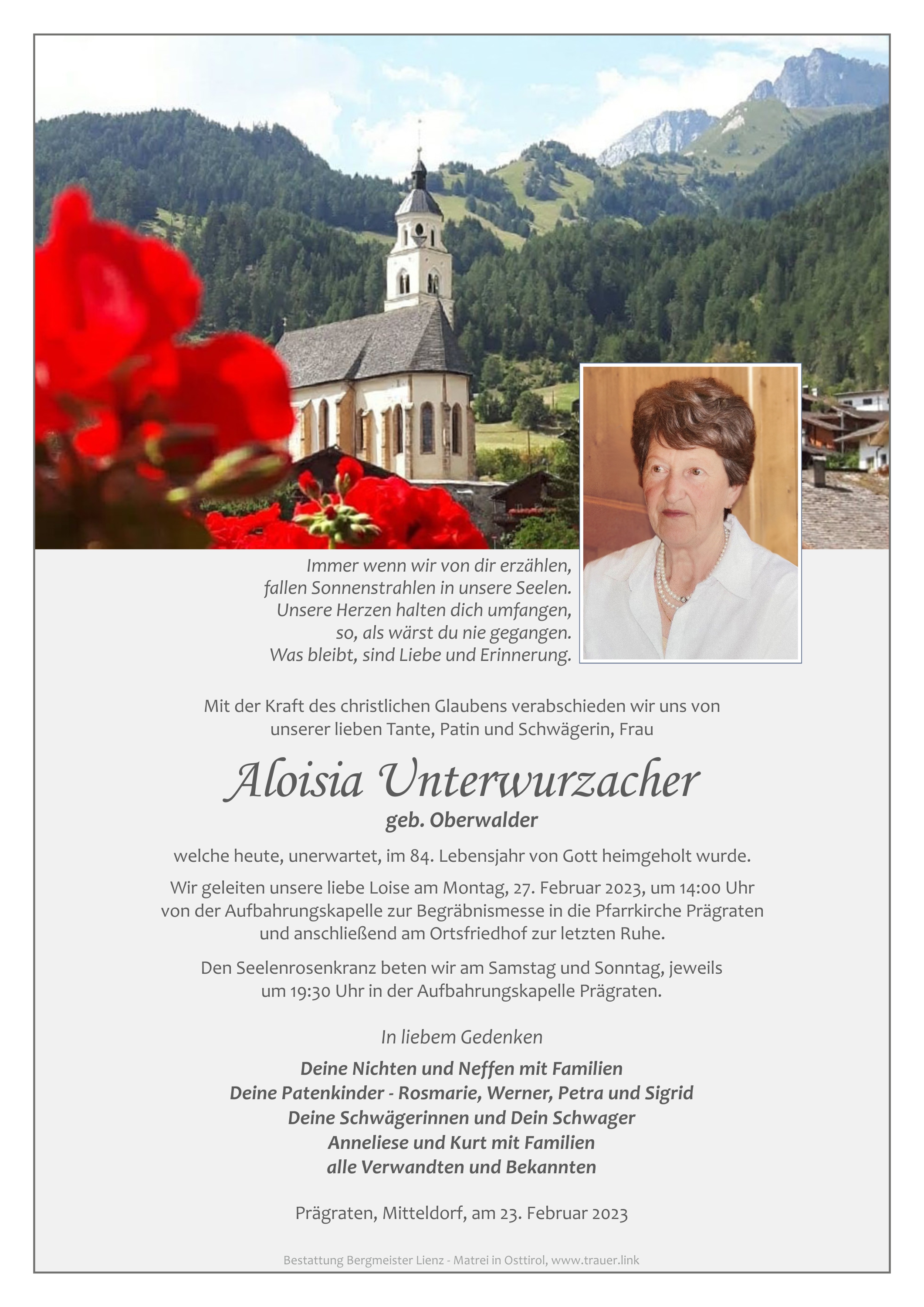 Aloisia Unterwurzacher