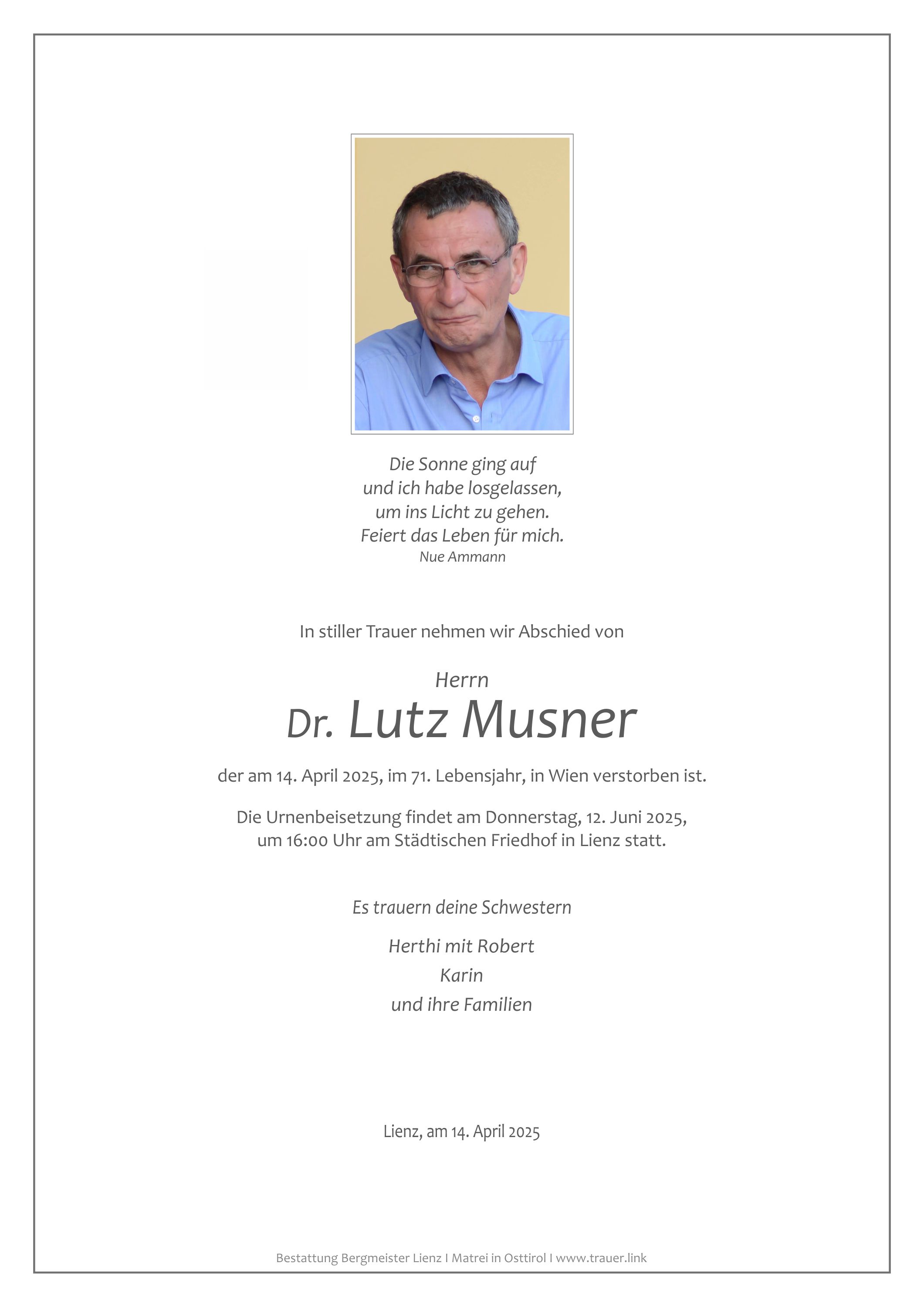Dr. Lutz Musner
