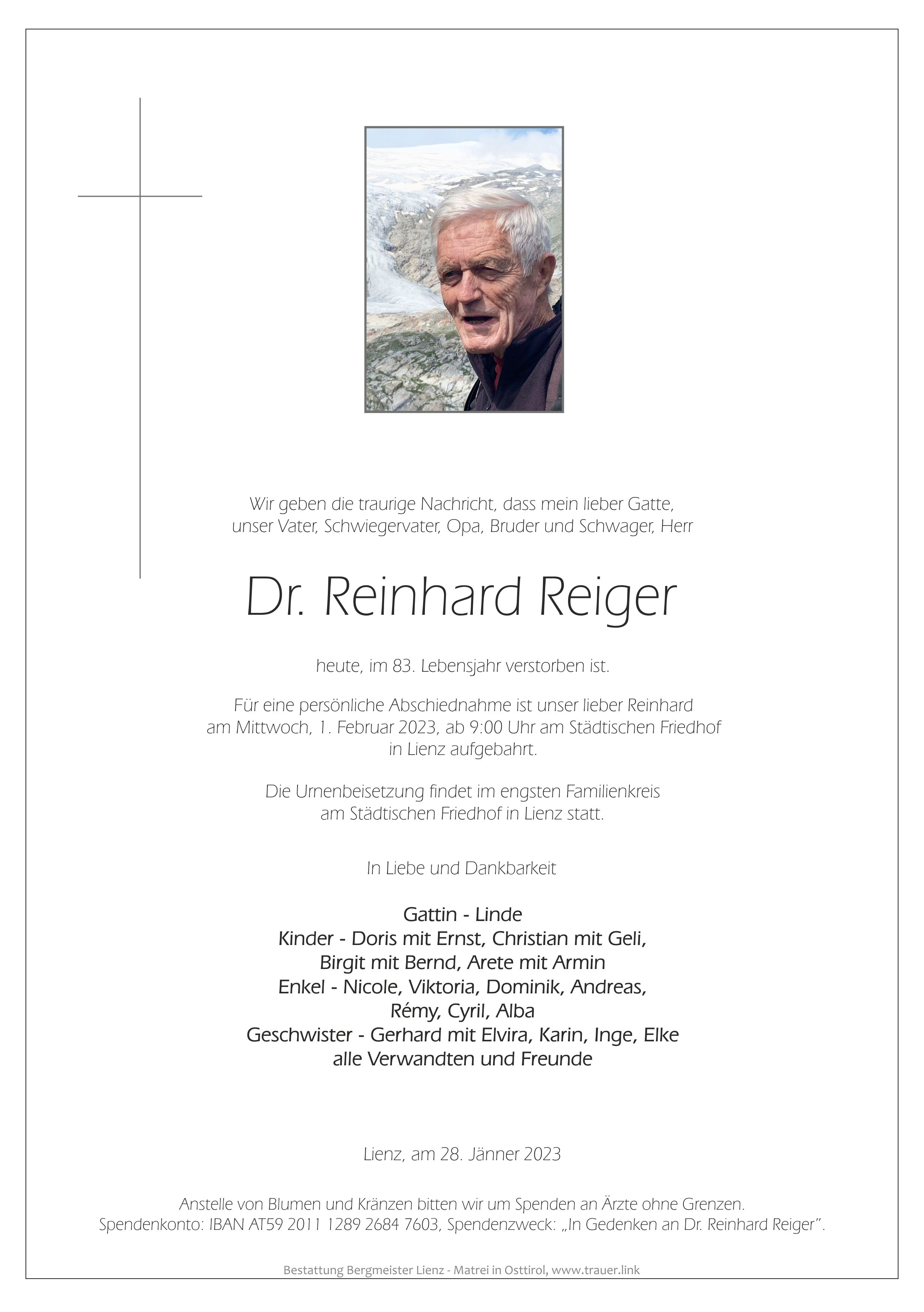 Dr. Reinhard Reiger