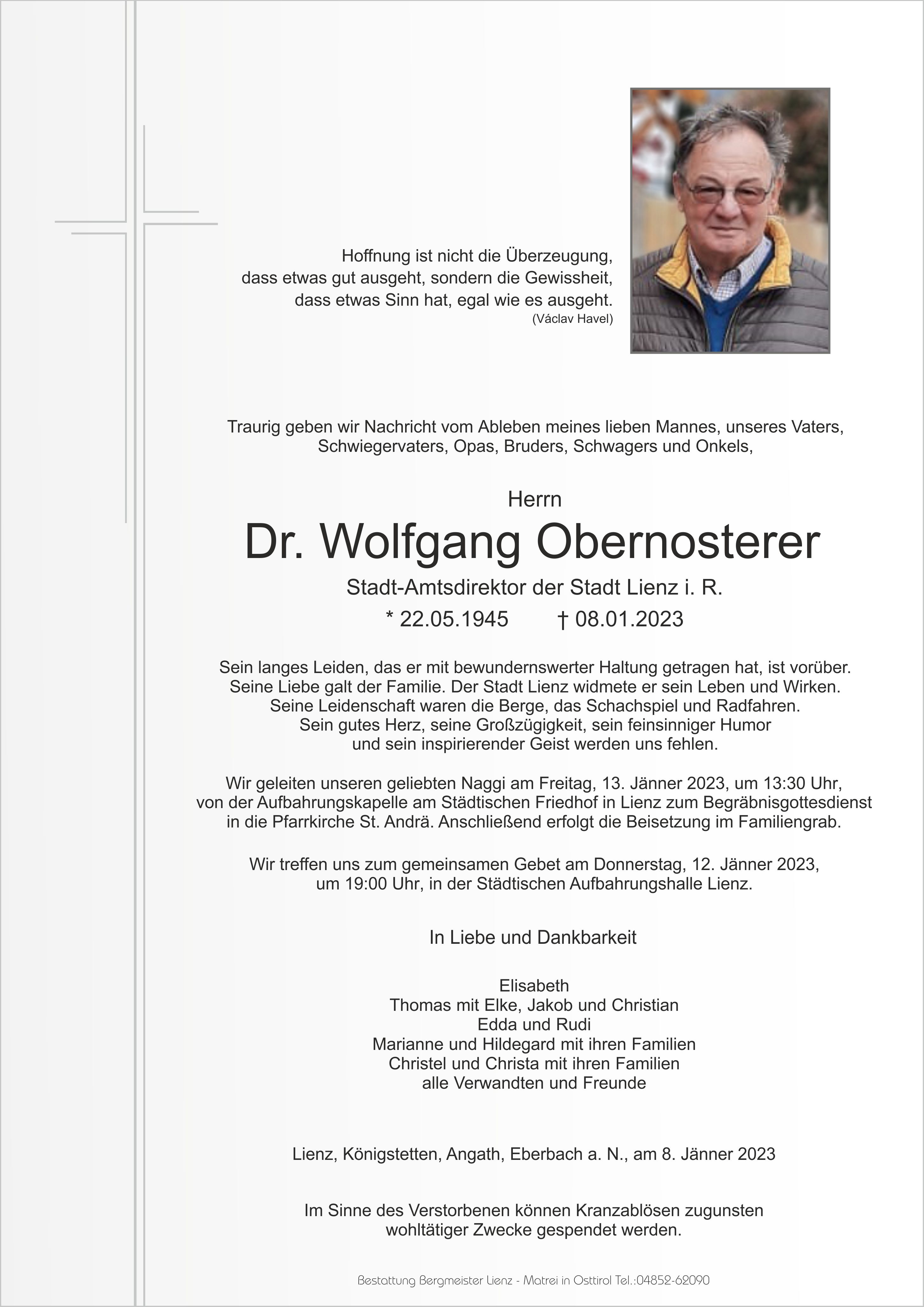 Dr. Wolfgang Obernosterer