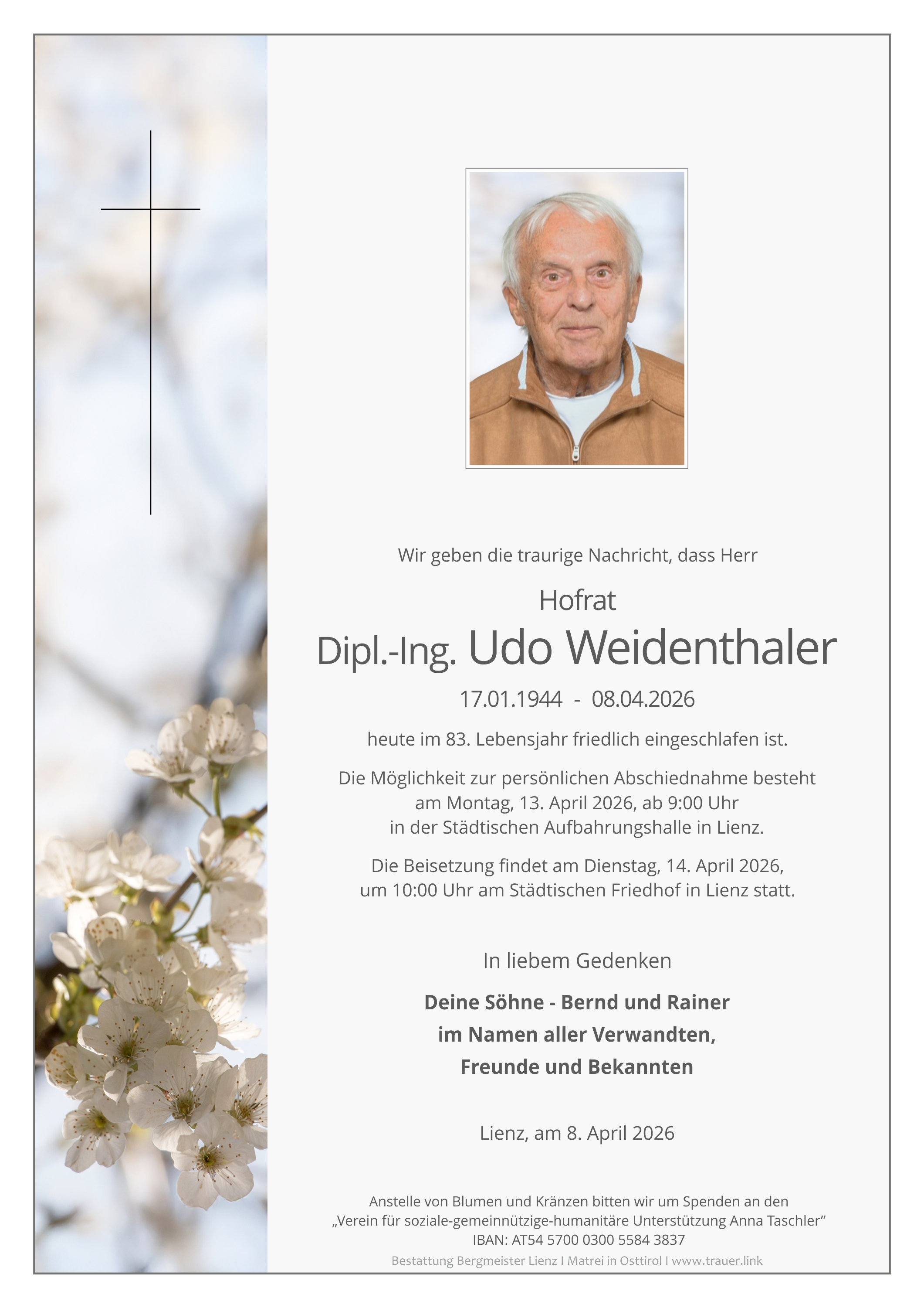 Hofrat Dipl.-Ing. Udo Weidenthaler