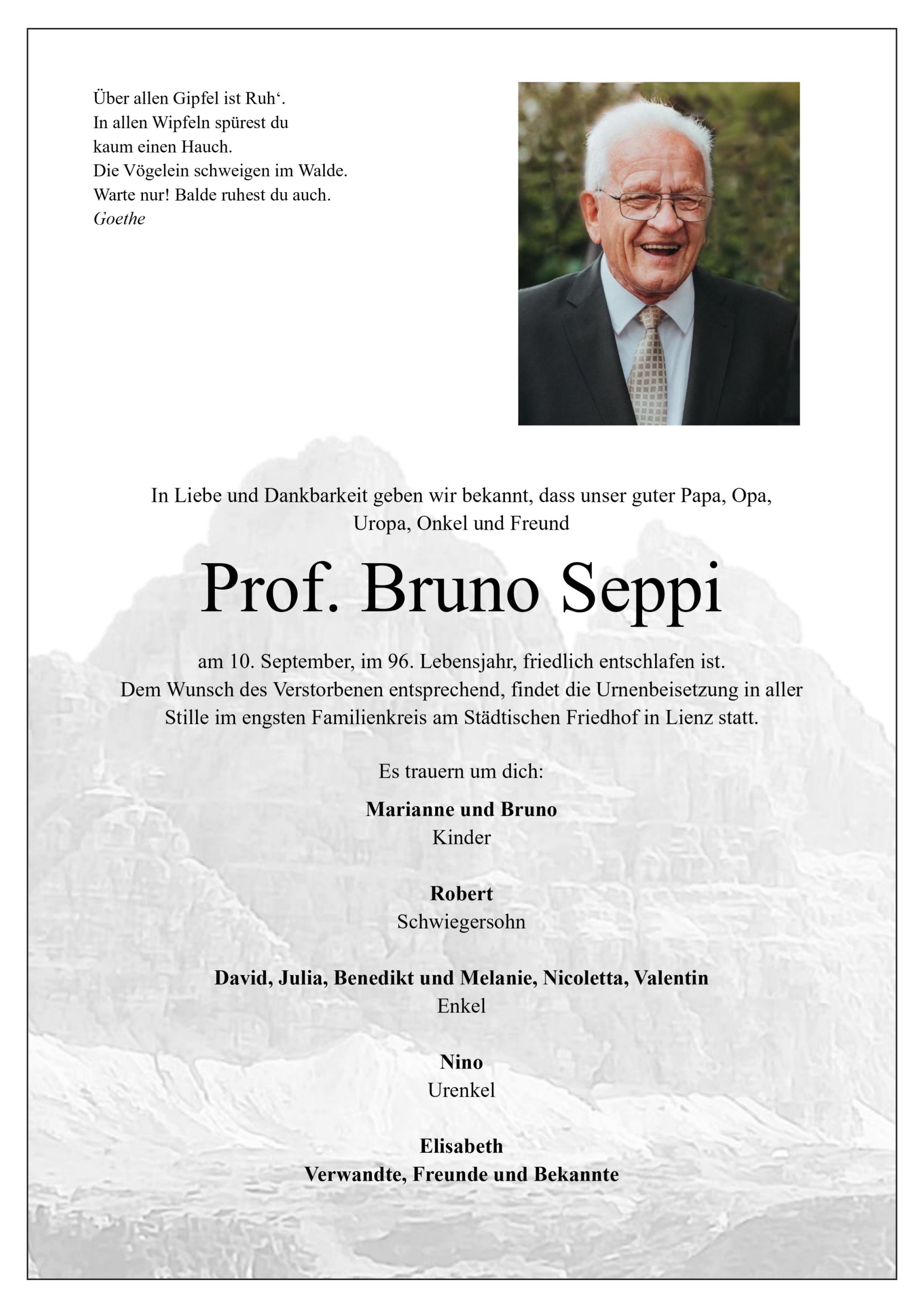 Prof. Bruno Seppi
