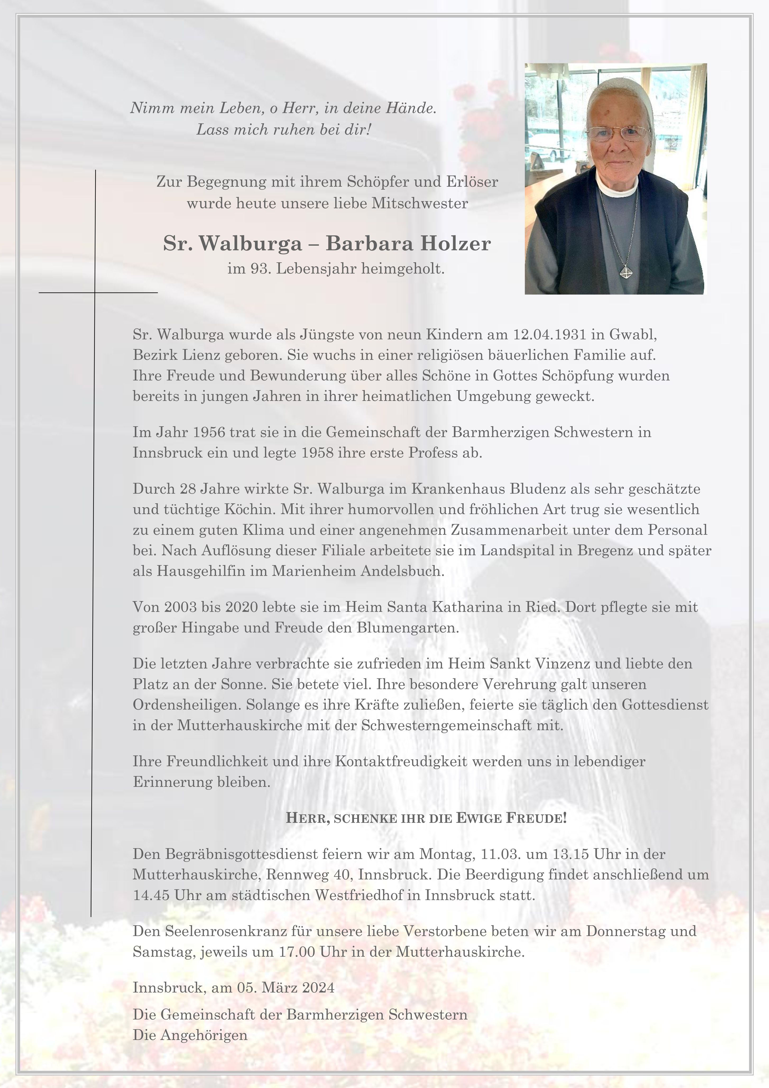 Sr. Walburga-Barbara Holzer