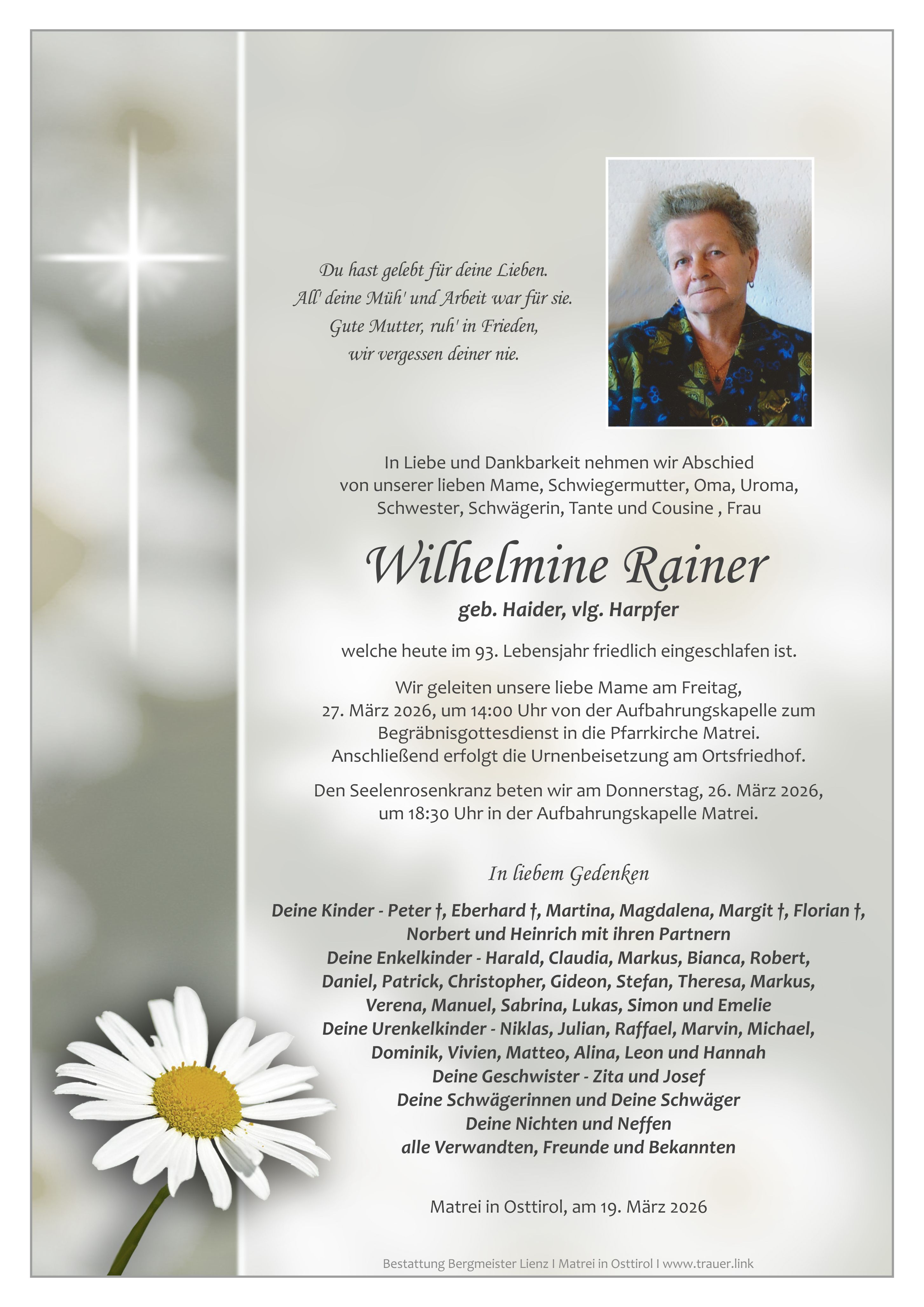 Wilhelmine Rainer
